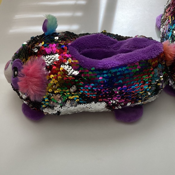 Build-A- Bear Panda flip sequins slippers size M (13/1) shoe size, multicolor. - Picture 2 of 7